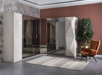 Eckschrank Design Luxus Schlafzimmermöbel Holz Kleiderschrank Modern